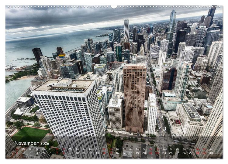 Produktbild: Chicago - Stadt der Ebenen (hochwertiger Premium Wandkalender 2026 DIN A2 quer), Kunstdruck in Hochglanz