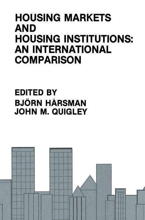 Produktbild: Housing Markets and Housing Institutions: An International Comparison