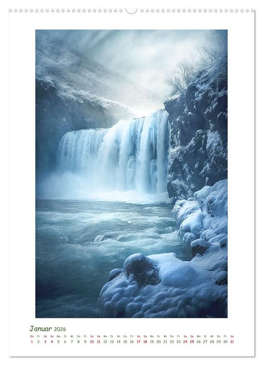Produktbild: Malerische Wasserf&auml;lle (hochwertiger Premium Wandkalender 2026 DIN A2 hoch), Kunstdruck in Hochglanz