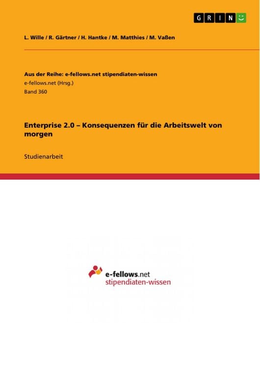 Produktbild: Enterprise 2.0 - Konsequenzen f&uuml;r die Arbeitswelt von morgen
