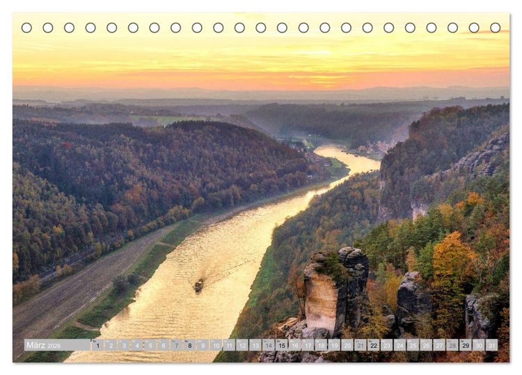 Produktbild: S&Auml;CHSISCHE SCHWEIZ - M&auml;rchenland an der Elbe (Tischkalender 2026 DIN A5 quer), CALVENDO Monatskalender