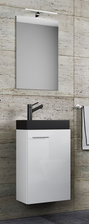 Produktbild: 3tlg Waschtisch Slito SP Toilette schmal Schwarz