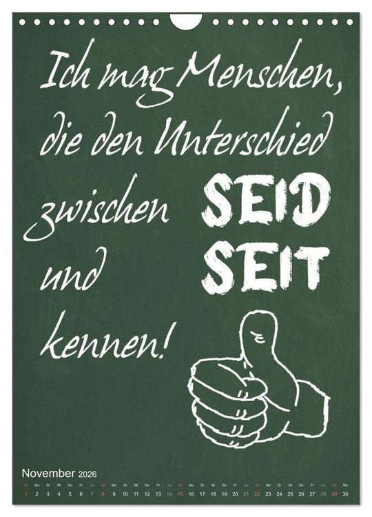 Produktbild: Coole Lehrerspr&uuml;che (Wandkalender 2026 DIN A4 hoch), CALVENDO Monatskalender