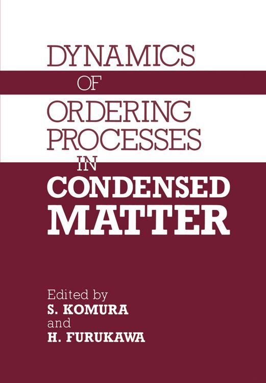 Produktbild: Dynamics of Ordering Processes in Condensed Matter