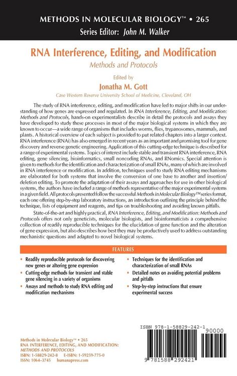 Produktbild: RNA Interference, Editing, and Modification