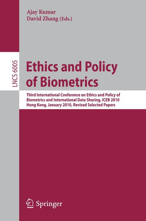 Produktbild: Ethics and Policy of Biometrics