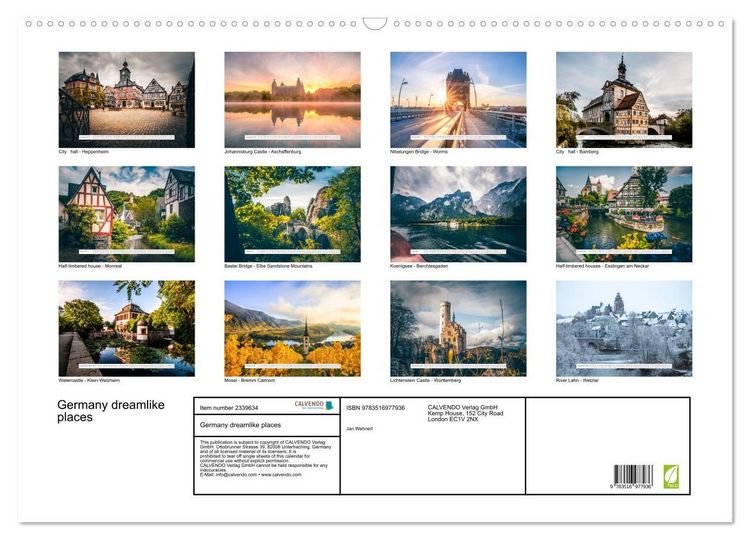 Produktbild: Germany dreamlike places (Wall Calendar 2027 DIN A2 landscape), CALVENDO 12 Month Wall Calendar