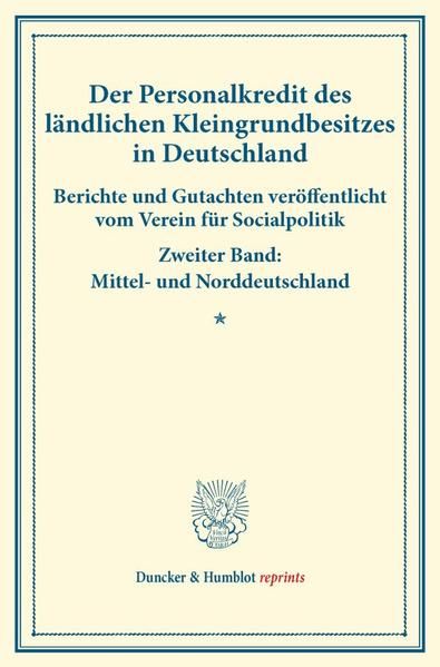 Produktbild: Der Personalkredit des l&auml;ndlichen Kleingrundbesitzes in Deutschland.