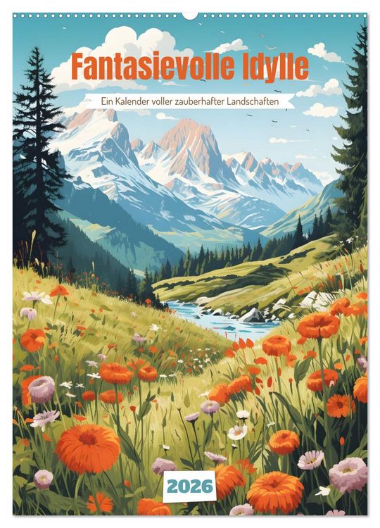 Produktbild: Fantasievolle Idylle (Wandkalender 2026 DIN A2 hoch), CALVENDO Monatskalender