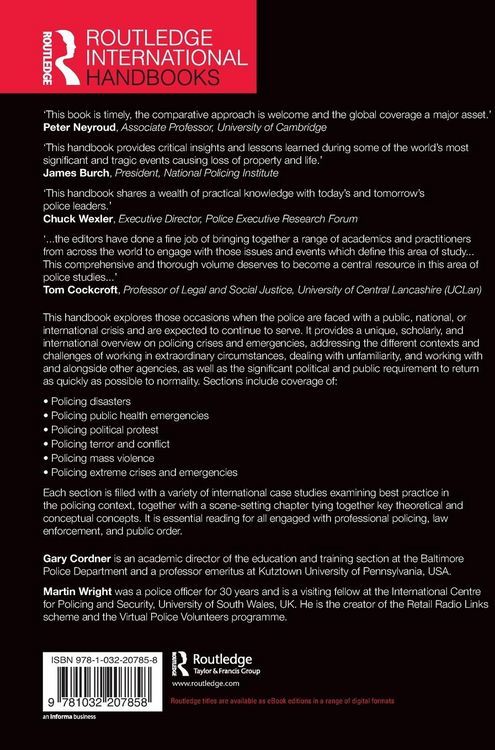 Produktbild: Routledge International Handbook of Policing Crises and Emergencies
