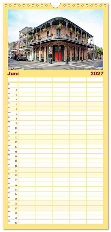 Produktbild: Familienplaner 2027 - So sch&ouml;n ist New Orleans mit 5 Spalten (Wandkalender, 21 x 45 cm) CALVENDO
