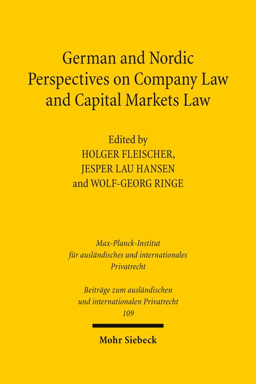 Produktbild: German and Nordic Perspectives on Company Law and Capital Markets Law