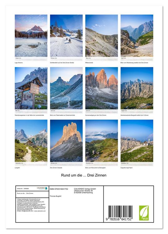 Produktbild: Rund um die ... Drei Zinnen (Wandkalender 2026 DIN A4 hoch), CALVENDO Monatskalender