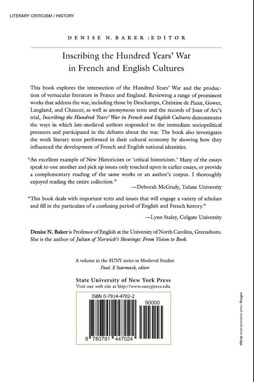 Produktbild: Inscribing the Hundred Years' War in French and English Cultures