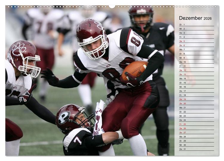 Produktbild: American Football - Touchdown (hochwertiger Premium Wandkalender 2026 DIN A2 quer), Kunstdruck in Hochglanz