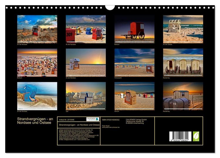 Produktbild: Strandvergn&uuml;gen - an Nordsee und Ostsee (Wandkalender 2026 DIN A3 quer), CALVENDO Monatskalender