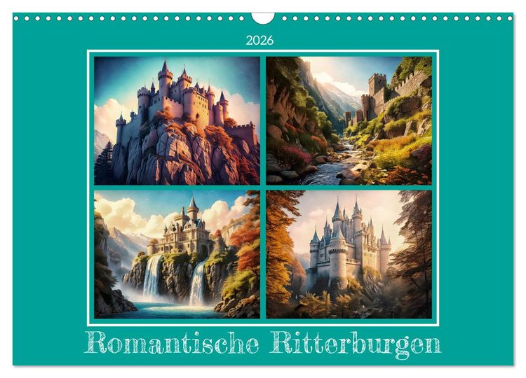 Produktbild: Romantische Ritterburgen (Wandkalender 2026 DIN A3 quer), CALVENDO Monatskalender