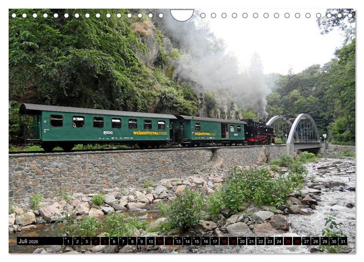 Produktbild: Dampfbahnromantik - Dampfbahnen auf schmaler Spur (Wandkalender 2026 DIN A4 quer), CALVENDO Monatskalender