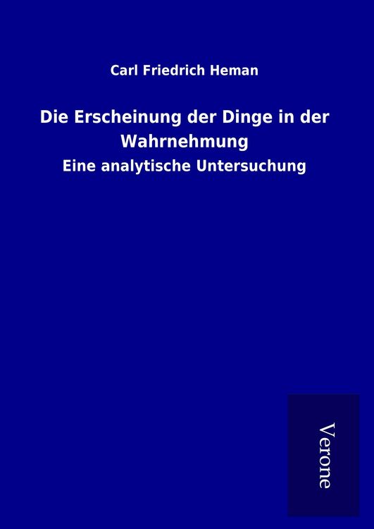 Produktbild: Die Erscheinung der Dinge in der Wahrnehmung