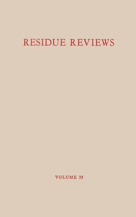 Produktbild: Residue Reviews / R&uuml;ckstands-Berichte