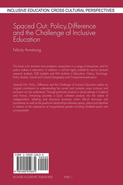 Produktbild: Spaced Out: Policy, Difference and the Challenge of Inclusive Education