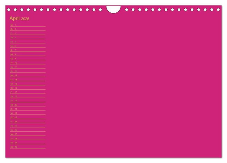 Produktbild: Bastel-Geburtstagskalender pink / Geburtstagskalender (Wandkalender 2026 DIN A4 quer), CALVENDO Monatskalender