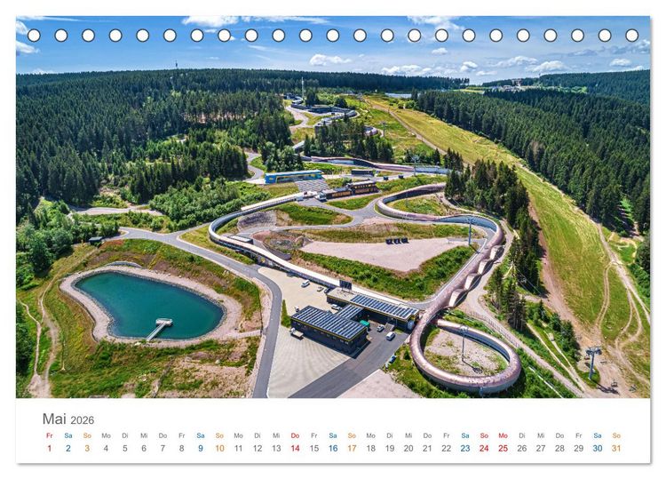 Produktbild: Oberhof - Urlaubsparadies am Rennsteig (Tischkalender 2026 DIN A5 quer), CALVENDO Monatskalender