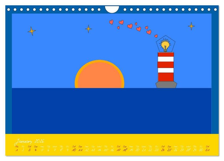 Produktbild: Lighthouse lights my way (Wall Calendar 2026 DIN A4 landscape), CALVENDO 12 Month Wall Calendar