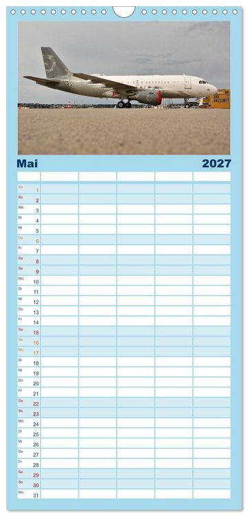 Produktbild: Familienplaner 2027 - Ein Jahr in der Welt der Luftfahrt mit 5 Spalten (Wandkalender, 21 x 45 cm) CALVENDO