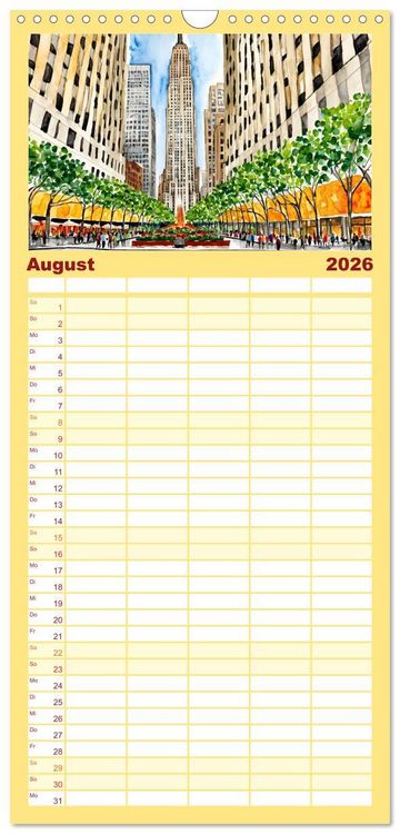 Produktbild: Familienplaner 2026 - Sightseeing New York mit 5 Spalten (Wandkalender, 21 x 45 cm) CALVENDO