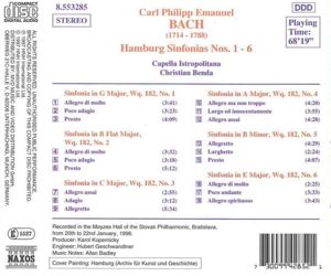 Produktbild: Benda, C: Hamburger Sinfonien 1-6