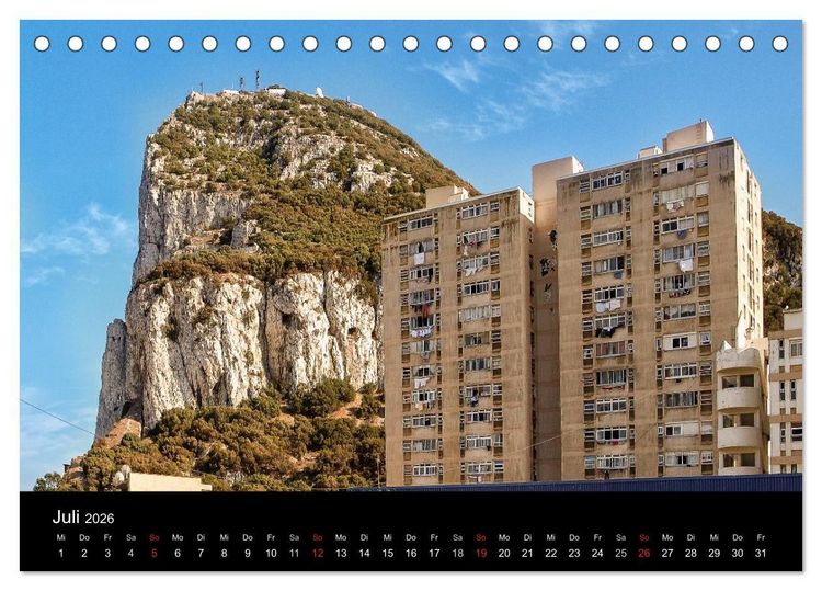 Produktbild: Gibraltar - der Affenfelsen (Tischkalender 2026 DIN A5 quer), CALVENDO Monatskalender