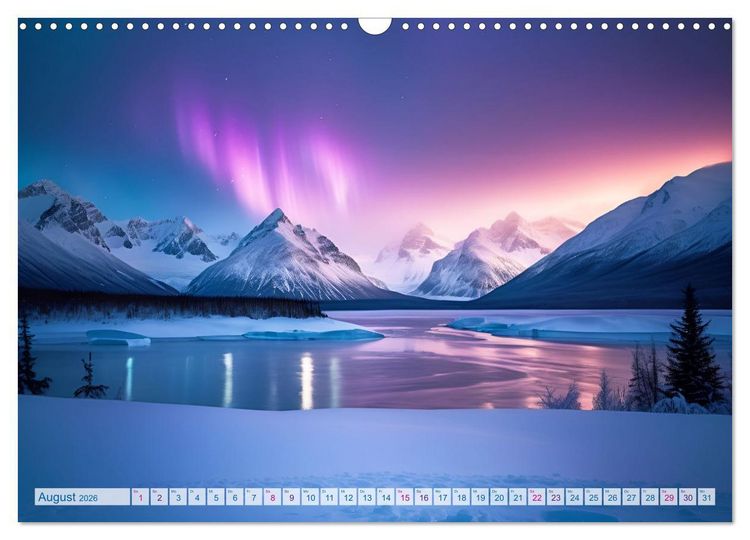 Produktbild: Traumhafte Polarlichter . Licht, Schnee und Eis hoch im Norden (Wandkalender 2026 DIN A3 quer), CALVENDO Monatskalender