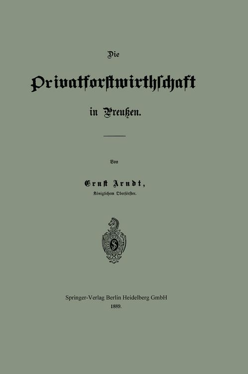 Produktbild: Die Privatforstwirthschaft in Preu&szlig;en