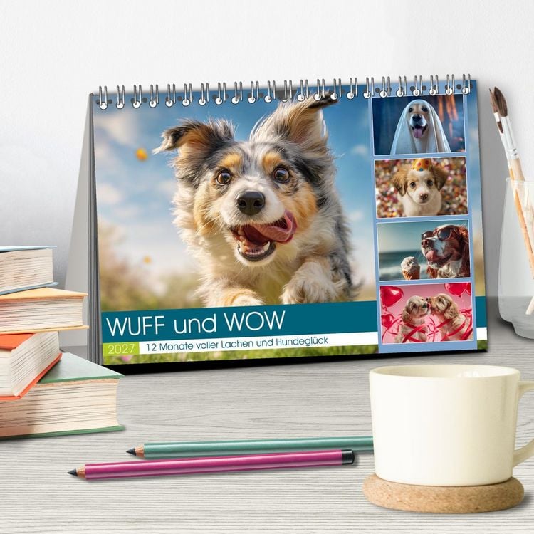 Produktbild: WUFF und WOW (Tischkalender 2027 DIN A5 quer), CALVENDO Monatskalender