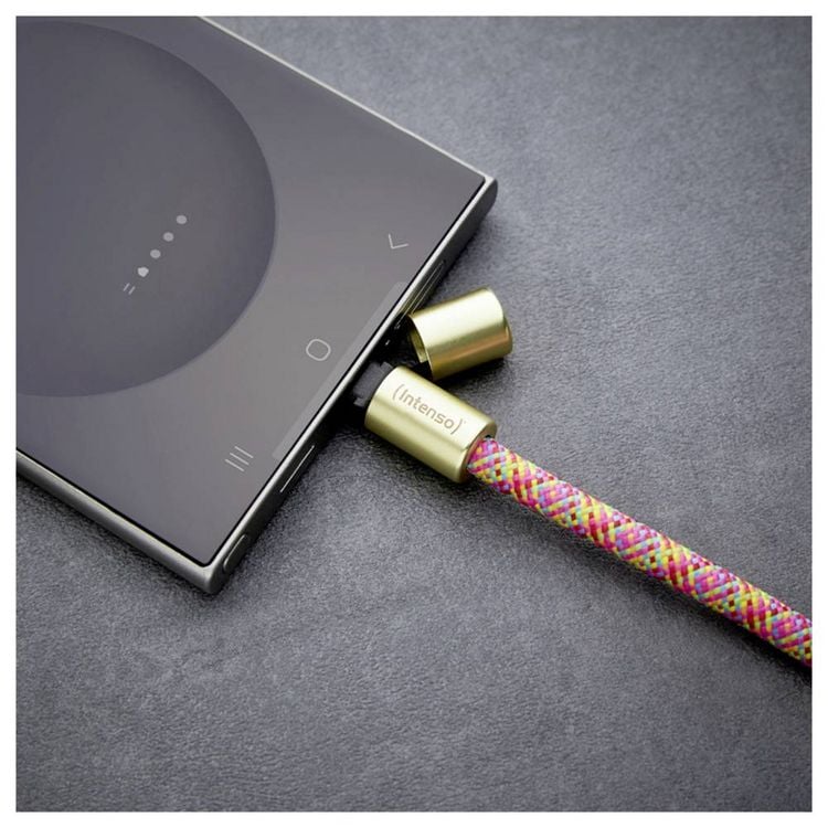 Produktbild: Intenso USB-C&reg; Kabel USB 2.0 USB-C&reg; Stecker, USB-C&reg; Stecker 1.65 m Neon Handykette 7991005 Datenkabel, Ladekabel