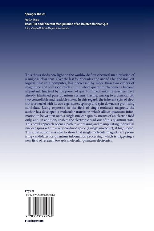 Produktbild: Read-Out and Coherent Manipulation of an Isolated Nuclear Spin