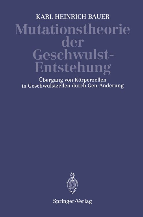 Produktbild: Mutationstheorie der Geschwulst-Entstehung