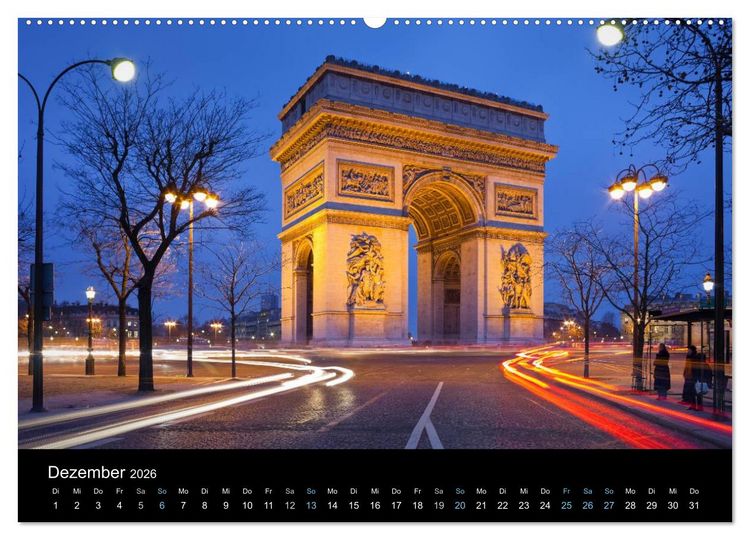 Produktbild: Paris bei Nacht 2026 (hochwertiger Premium Wandkalender 2026 DIN A2 quer), Kunstdruck in Hochglanz