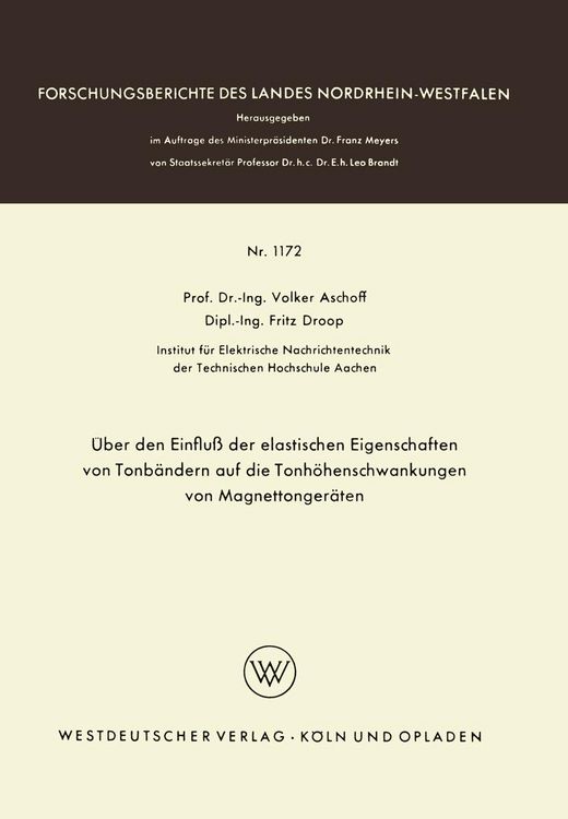 Produktbild: &Uuml;ber den Einflu&szlig; der elastischen Eigenschaften von Tonb&auml;ndern auf die Tonh&ouml;henschwankungen von Magnettonger&auml;ten