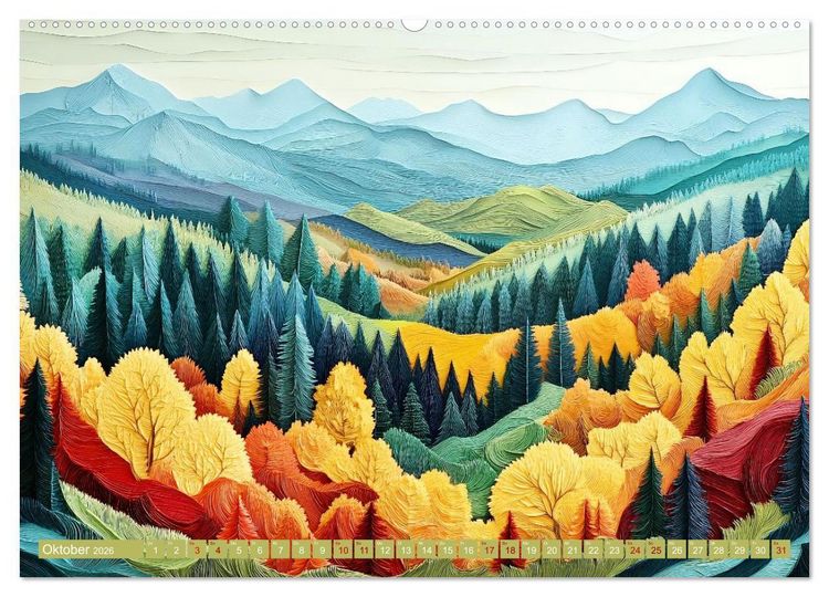 Produktbild: Kunstvolle Horizonte (hochwertiger Premium Wandkalender 2026 DIN A2 quer), Kunstdruck in Hochglanz