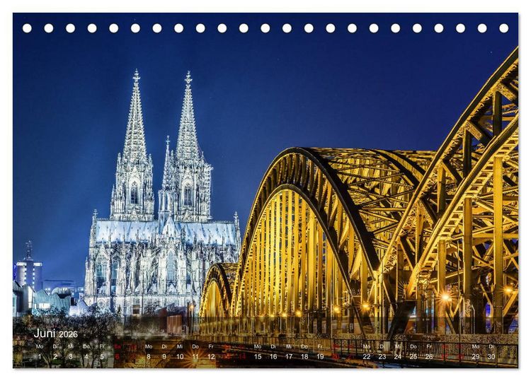 Produktbild: Deutschland Impressionen bei Nacht (Tischkalender 2026 DIN A5 quer), CALVENDO Monatskalender
