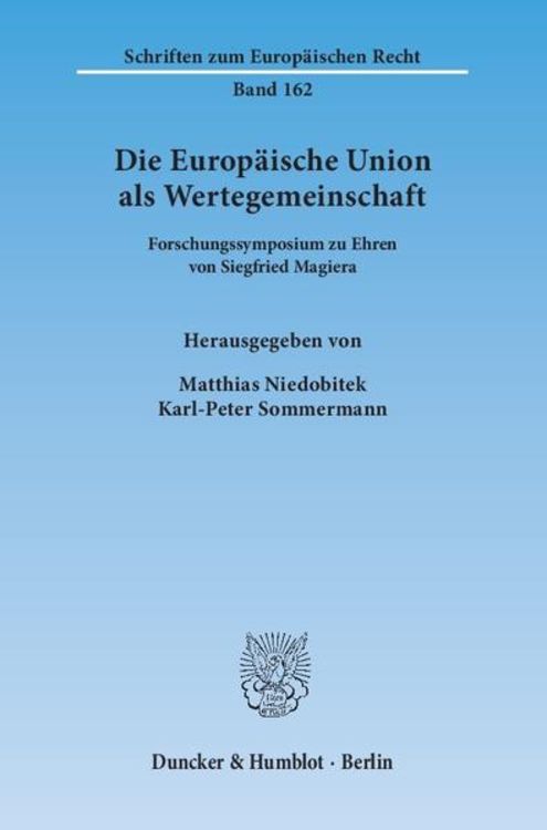 Produktbild: Die Europ&auml;ische Union als Wertegemeinschaft.
