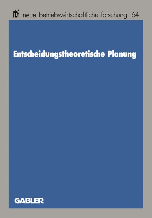 Produktbild: Entscheidungstheoretische Planung
