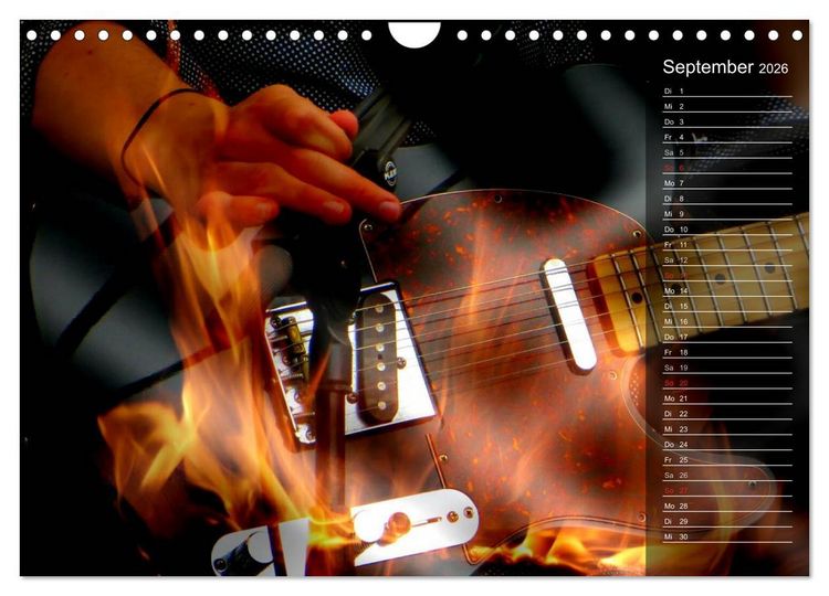 Produktbild: Rockgitarren Power (Wandkalender 2026 DIN A4 quer), CALVENDO Monatskalender
