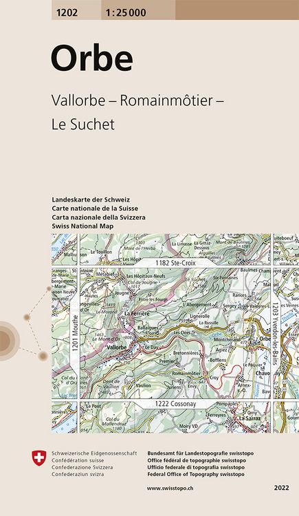 Produktbild: Swisstopo 1 : 25 000 Orbe