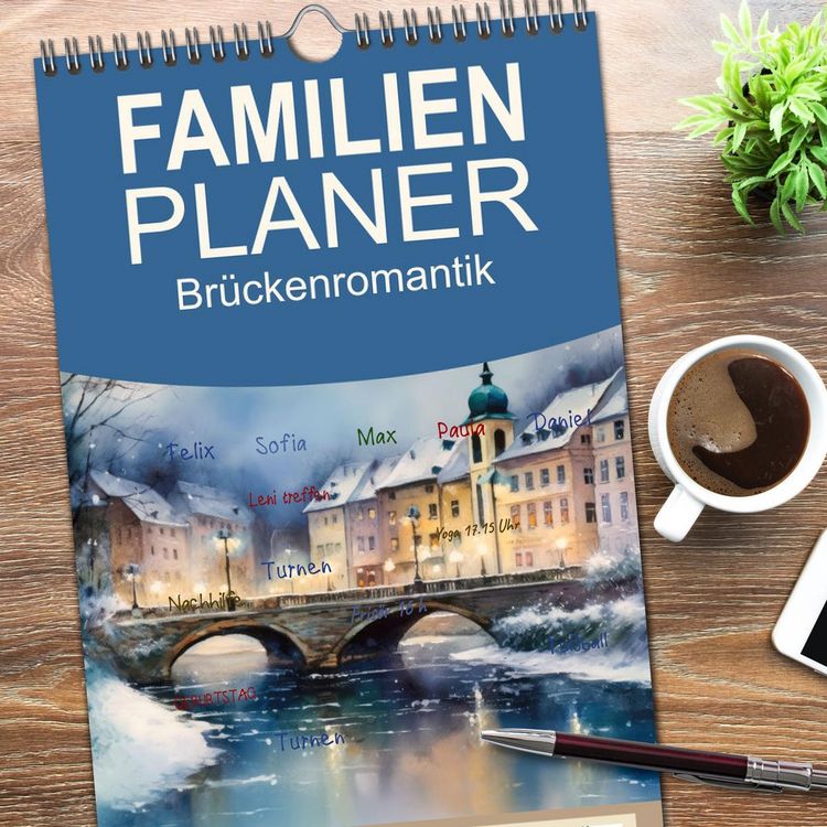 Produktbild: Familienplaner 2026 - Br&uuml;ckenromantik mit 5 Spalten (Wandkalender, 21 x 45 cm) CALVENDO