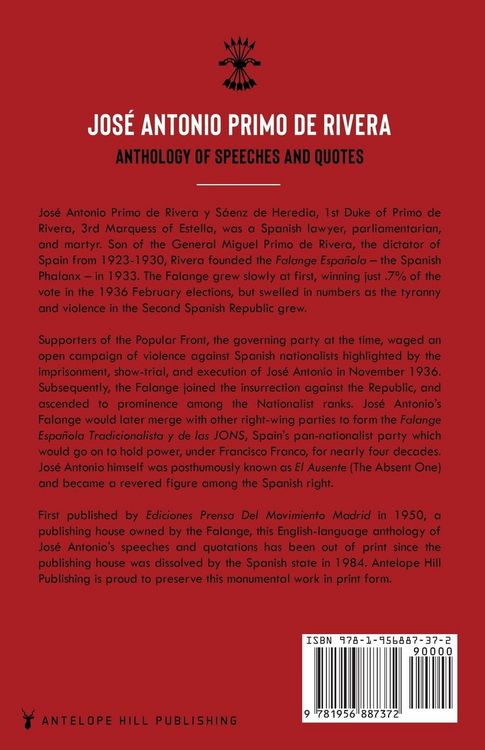 Produktbild: Jos&eacute; Antonio Primo de Rivera, Anthology of Speeches and Quotes