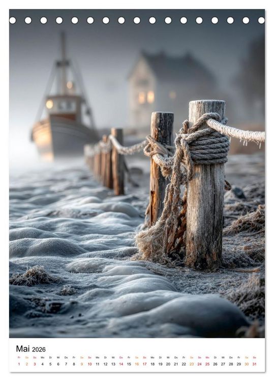 Produktbild: Frostige K&uuml;sten - Wintertr&auml;ume am Meer (Tischkalender 2026 DIN A5 hoch), CALVENDO Monatskalender