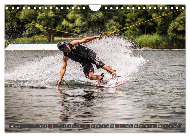 Produktbild: Wakeboarding - make water burn (Wandkalender 2026 DIN A4 quer), CALVENDO Monatskalender
